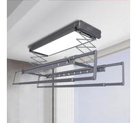 Generico Asciugatrice elettrica da soffitto con Telecomando, stendibiancheria Multifunzionale Retrattile, capacità di carico di 35 kg, Design salvaspazio da Parete, Nero (Grigio Ferro)
