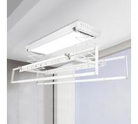 Generico Asciugatrice elettrica da soffitto con Telecomando, stendibiancheria Multifunzionale Retrattile, capacità di carico di 35 kg, Design salvaspazio da Parete, opzioni in Bianco e Nero