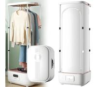 Generico Asciugatrice Portatile e Ferro da Stiro a Vapore Verticale, stiratrice Automatica Pieghevole, stendino Elettrico per casa, Viaggi, Camper e Appartamento.