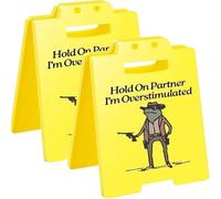 Generico Aspetta Un attimo, Sono sovraeccitato! Segnaletica da scrivania, Decorazione per cubicolo, Regalo Antistress per colleghi, Decorazione Divertente per L'Ufficio per colleghi e Amici (2pcs)