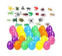 Genérico Assortimento Di Insetti Di Uova e Pasqua Đe 24 Pezzi | Figure D́e Insetti Misti All'interno Dell'interno Conchiglie Incrinabili | Set Dé Capsule é Gachapon per Bambini | Collezione Spri