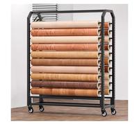 Generico Asta di Sospensione Regolabile, Grande scaffale portaoggetti per Rotoli di Tessuto, Organizer in Acciaio Resistente per Uso Commerciale con Ruote, espositore per Tessuti con Asta Regolabile