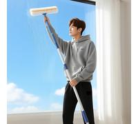 Generico Asta per la Pulizia dei vetri Extra Lunga Set per la Pulizia dei vetri Extra Lunga con tergivetro in Silicone, Asta Estensibile per Il Lavaggio dei vetri per Centri Commerciali, Strumenti di