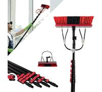 Generico Asta per la Pulizia delle finestre Estensibile da 18 Piedi alimentata ad Acqua con Spazzola telescopica - Ideale per tetti di verande, Pannelli fotovoltaici e finestre Alte - Portata Extra l