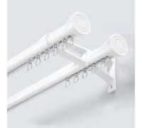 Generico Asta per Tende Doppia Regolabile con Supporto a Parete - Include Tappi terminali, Perfetta per Tende e tendaggi, Elegante Accessorio d'arredo per finestre, valorizza Il Tuo Design d'interni