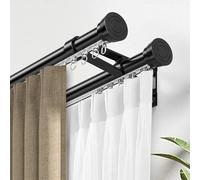 Generico Asta per Tende Doppia Regolabile con Supporto a Parete, Perfetta per Tende e tendaggi, Include Tappi terminali, Facile Installazione, Elegante complemento d'arredo per finestre, valorizza Il