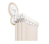 Generico Asta telescopica per Tenda da Doccia, Pieghevole, Resistente all'Acqua, Installazione con Ventosa, per Camper, Hotel, Casa (5-Fold)
