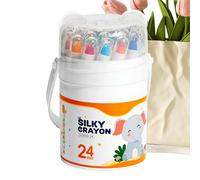 Genérico Aste - 24 Colori Lavabili E Durevoli, Pastelli Miscelabili Per Colorare Materiale Scuola | Per Bambini E Ragazze Casa Scuola Aula Esterno Viaggio Campeggio Compleanno