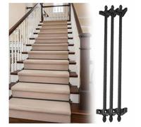 Generico Aste per tappeti da Scale in Ottone Nero - Set Regolabile da 14 Pezzi per Una Facile Installazione in casa, teatro e museo - 122 cm, perfette per Un Arredamento