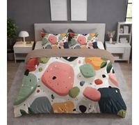 Generico Astratto Terrazzo Frammento Set Copripiumino Singolo 155 X 200 cm, Copripiumino in Microfibra Multicolore, Biancheria da Letto con Chiusura a Cerniera e Tocco Morbido, per uso quotidiano