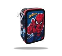 Generico Astuccio 3Zip compatibile Spiderman Completo 44 Pezzi Scuola Elementare Media