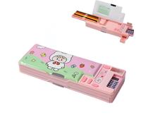 Generico Astuccio con calcolatrice e temperamatite, organizer multifunzionale per la cancelleria, set di cancelleria unico, ideale come regalo per il ritorno a scuola (Rosa (Bambina))