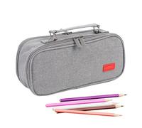 Genérico Astuccio con manico - Astuccio scuola multilivello grande, da scrivania per biblioteca viaggi esterni trucco murale casa scuola aula camera da letto, grigio, Consulte la descripción