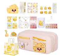 Genérico Astuccio con materiali, organizer per formaggio divertente a 10 strati - carino per matite set di materiale scolastico | per bambini scuola università casa compleanno regalo