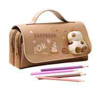 Generico Astuccio Estetico,Portapenne Capibara Panda Astuccio | Organizer Penne con Giocattoli Antistress per Bambini Ufficio Teen Donne Cartoleria Marker