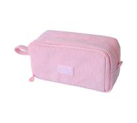 Generico Astuccio In Velluto A Coste Di Grande Capacità - Astuccio Portatile In Velluto A Coste Con Cerniera | Organizzatore Di Articoli Di Cancelleria Multiscomparto Per Studenti, Insegnanti (Rosa)