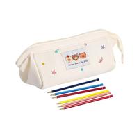 Genérico Astuccio per ragazze, adorabile borsa scolastica con orso | portapenne e segnalibri per studenti bambini università, Colore crema, Consulte la descripción, Vedere la descrizione