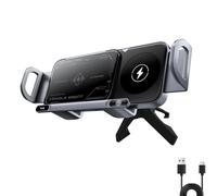 Generico Asweetty Car Mount, Asweetty Phone Stand for Foldable Screens, 2 in 1 Wireless Fast Charging Phone Holder, Auto-Clamp, One-Button Rotation (Grey)