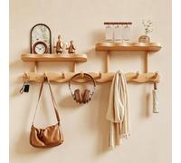 Generico Attaccapanni Da Parete In Legno Portachiavi Con Mensole
