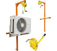 Generico Attrezzo di Sollevamento per Aria condizionata da 150 kg per impieghi gravosi - Gru con argano Manuale con Altezza di Sollevamento di 1,5 m, paranco Portatile per Installazione Aria condizio