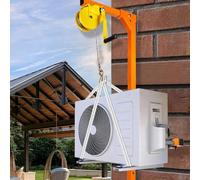 Generico Attrezzo di Sollevamento per Gru per Installazione Condizionatori d'Aria Argano Manuale Pieghevole Autobloccante Attrezzo di Assemblaggio in Acciaio Inossidabile,150kg 25m