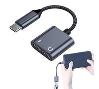 Genérico Audio Dongle - Cloth, Type-C Headphone Adapter Function | 3,5 mm Audio & Charging Converter, Compact Durable Adapter For Smartphones, Tablet, Music Listening, Charging, Travel