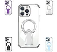 Generico Auraedge Kickstand Case, AuraEdge Magnetic Kickstand - Stylish, Strong, Phone Case with Glossy Finish, for iPhone 12, 13, 14, 15, 16 Pro Max/Plus (15 Pro max,Silver)