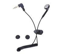 Generico Auricolare Spiralato Retrattile 3.5mm - Cuffia Mono Singolo Lato | Auricolare Cablato Per Orecchio Sinistro Destro | Cuffietta Filo Per Cellulare Tablet PC, Suono Nitido, Antigroviglio, Nero