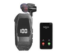 Generico Auricolare Wireless Retrattile | Cuffietta Con Clip Da Colletto E Microfono Antirumore | Dispositivo Compatto Per Lavoro Sport Guida Allenamenti Ufficio Riunioni Viaggi Uso Quotidiano