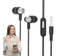 Generico Auricolari per telefono cablati - Cuffie in-ear cablate 1 pezzo da 110 cm, suono stereo ad alta fedeltà, microfono incorporato | per camminare, jogging, chiamare, video, zoom, riunioni,