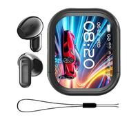 Generico Auricolari per traduttore in reale - Auricolari per traduzione AI wireless 5.4, dispositivo di interpretazione linguistica touchscreen | Auricolar per traduzione di sport fitness per