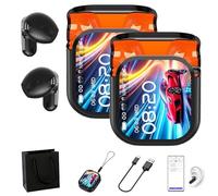 Generico Auricolari per traduzione NE20, auricolari wireless Bluetooth 5.4 con traduzione AI NE20, display LED, touch screen LCD, impermeabili IPX6, adatti per ufficio, sport, studio (2pcs-black)