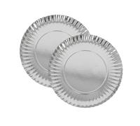 Generico Aurora Store 12 x Sottopiatti di Cartoncino ARGENTO SILVER da 33 cm Set da tavola in carta TONDI per Natale, Capodanno, Feste, Compleanno di stoviglie di Carta, Piatti da Festa in argentati