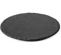 Generico Aurora Store 4 Piatti Piani Tondi Ardesia Nero Pietra Naturale da Sushi Ristorante Cucina Vassoio Tagliere Portata (20 cm)