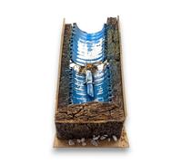 Generico Aurora Store Cascata Ruscello con pietre e muschio, Elettrico con acqua che scorre per Presepe Natale in Sughero e Legno Pompa Inclusa Decorazione con muschio 14x22 x h. 18cm