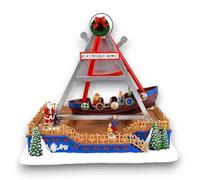 Generico Aurora Store Giostrina Natalizia Filibusta con Luci LED Musica e Movimento 34x21x30 cm Giostra di Natale Merry Christmas Nave dei Pirati