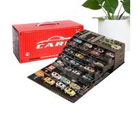 Generico Auto a Ritorno - Set di 48 Mini Macchinine in Lega Pressofusa | Automobiline a Rinvio con Meccanismo a Frizione, Box di Stoccaggio e Tappetino Gioco | Giochi Educativi per Bambini 3-8 Anni