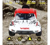 Generico Auto RC Nitro a Due velocità per Adulti 1/10 20,9 Pollici Camion telecomandato con Motore a Benzina 70 km/h 2,4G 18CXP Veicolo da Rally Short Course con Motore Nitro,Grigio