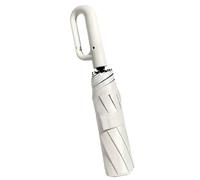 Generico Automatic Folding Umbrella-Automatic UV Protection Umbrella 70cm | Sun, Carabiner Handle Compact Portable Folding For Rain & Sun Women Men