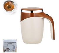 Generico Automatic Magnetic Stirring Coffee Mug, 2025 Upgraded Stainless Steel Liner Insulation Automatic Mixing Cup, Magnetic Coffee Stirrer for Coffee, Milk, Cocoa and Other (Brown)