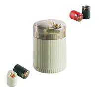 Generico Automatic Pop Up Toothpick Dispenser,Portable Toothpick Holder with Lid,Kitchen Countertop & Dining Table Essential for Home,Office,Travel,Indoor (1, Light Green, 8.5*6)