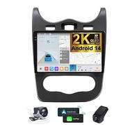 Generico Autoradio Android 14 Wireless con CarPlay e Android Auto per Renault Sandero 2013-2014, Bluetooth, Stereo 2 DIN con Touchscreen 2K da 9,5 Pollici, RDS, FM, Dab e comandi al Volante (2K M800S