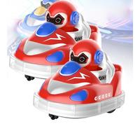 Generico Autoscontro Rc, Ricaricabile con Luce LED, Auto Giocattolo Telecomandata per Bambini, Intrattenimento Pop-up con Collisione, Giocattoli A Doppio Uso per Uso Interno Ed Esterno (Red*2pcs)