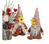 Generico Autumn GNOME Figurines - Fall Shelf Decor for Celebration | Handmade Plush with Maple Leaves, Sunflower Hat Accents, Seasonal Dwarfs for Mantel Tiered Tray Bookshelf Tabletop Display