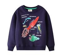 Generico Autunno E Inverno Sweatshirt Bambini Cappotto con Cappuccio Sportiva Cartoon Stampa Felpa Zip Intera Cerniera Hooded Girocollo Sport Casual per Tutti I Giorni Usura