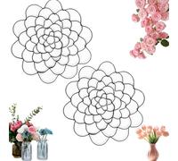 Generico Auxiliaryn Stainless Steel Floral Grid Organizer, Flower Arrangement Holder, Plant Flowers STEM Grid Holder Insert, for Vase Stems Bouquets (4 in,2Pcs Black)