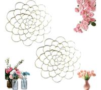 Generico Auxiliaryn Stainless Steel Floral Grid Organizer, Flower Arrangement Holder, Plant Flowers STEM Grid Holder Insert, for Vase Stems Bouquets (6 in,2Pcs Gold)