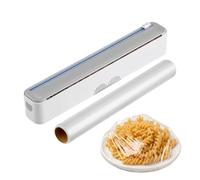 Genérico Avvolgitore per rotoli con taglierina | Taglierina ricaricabile e risparmio di spazio | Dispenser di carta di alluminio per cucina, casa, dispensa, appartamento