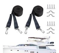 Generico Awning Tie Down Kit - Nylon 28-60 inch | Tie Down Straps | C Clamp Fixing Straps Kit | RV Marine Awning Roof Strap Set | Zinc Alloy Buckles Screw Mount for Yacht Canopy Outdoor Use