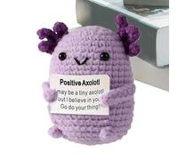 Generico Axolotl All'uncinetto - Morbidi Animali All'uncinetto Con Carta | Simpatica Bambola Con Divertente Messaggio Di Incoraggiamento, Bambola Fatta A Maglia, Regalo Fatto A Mano Per